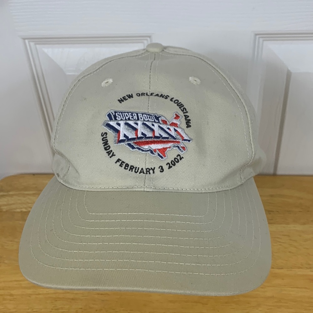 Vintage Super Bowl XXXVI New Orleans February 3rd 2002 tan hat SnapBack